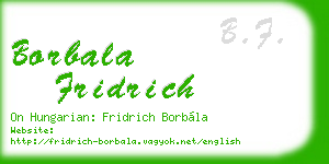 borbala fridrich business card